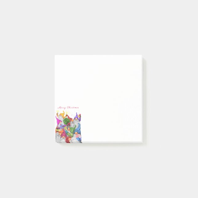 Bloco De Notas Festa Gnomo de Natal Posta as Notas (Frente)