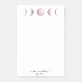 Bloco De Notas festas de lua rosa pincelada ioga estúdio posto