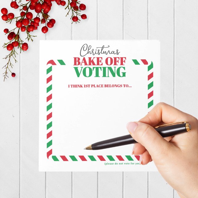 Bloco De Notas Festival de Férias Divertidas Pacote Notepad de Vo (Holiday Contest Voting Notepad Pack of 40 for Christmas Cookie, Ugly Sweater and Baking Competitions)
