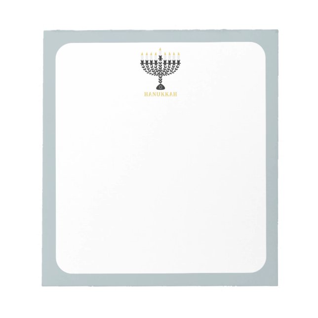 Bloco De Notas Festival Simples de Luzes Menorah Hanukkah (Frente)