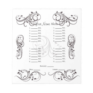 Bloco De Notas Ficha/Folha de Bunco de Corte de abstrato