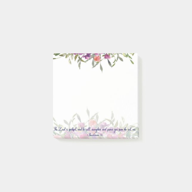Bloco De Notas Fiel floral em aquarela   (Frente)