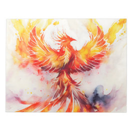 Bloco De Notas Fiery Phoenix espalhando é Wings Watercolor Art