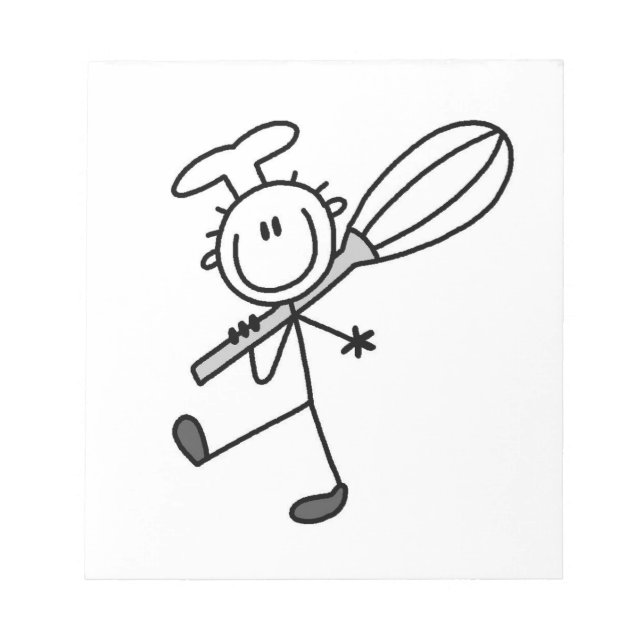 Bloco De Notas Figura de Palito Chef com Batedeira (Frente)