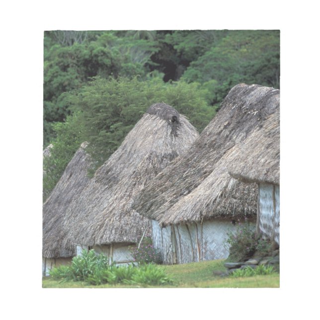Bloco De Notas Fiji, Viti, Casas de cabanas tradicionais. (Frente)