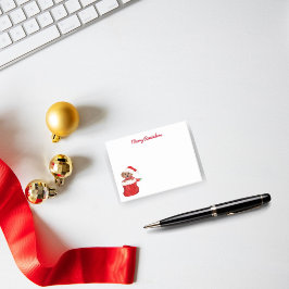 Bloco De Notas Filhote Bulldog Na Bolsa Do Papai Noel Lembranças