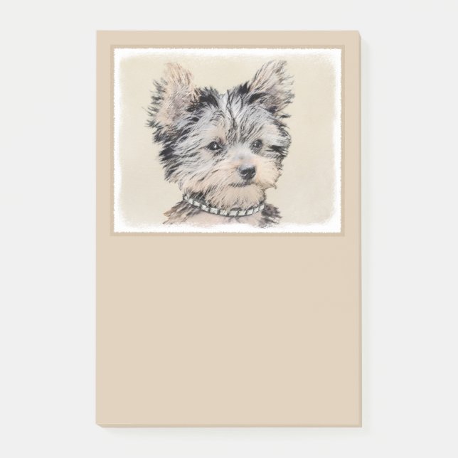 Bloco De Notas Filhote de cachorro do yorkshire terrier que pinta (Frente)