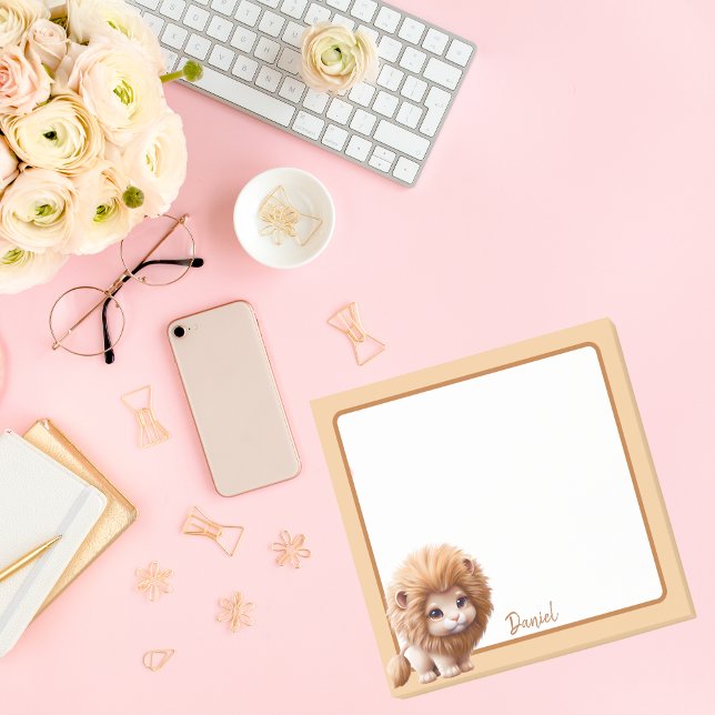 Bloco De Notas Filhote de Leão Animal Fofo   (Criador carregado)