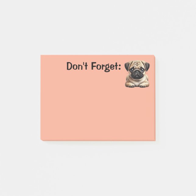Bloco De Notas Filhote de Pug (Frente)