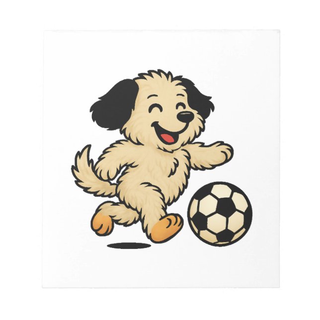 Bloco De Notas Filhote jogando futebol (Frente)