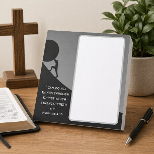 Bloco De Notas Filipenses 4:13 Versículo da Bíblia KJV Pedra Giga