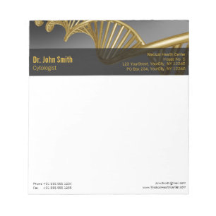 Bloco De Notas Fio de DNA Profissional Ouro Luxo Médico