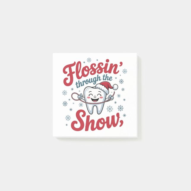 Bloco De Notas Fio Dental na Neve Natal Divertido  (Frente)