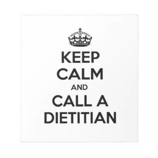 Bloco De Notas Fique calmo e chame um Dieticiano