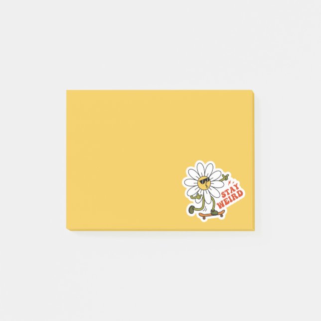 Bloco De Notas Fique Estranho Skateboarding Daisy (Frente)