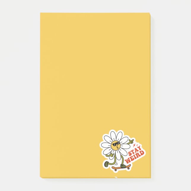 Bloco De Notas Fique Estranho Skateboarding Daisy (Frente)