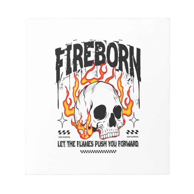 Bloco De Notas Fireborn Skull Urban Streetwear (Frente)