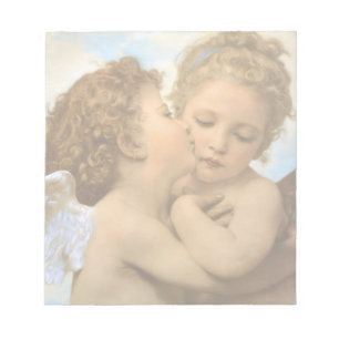 Bloco De Notas First Kiss (detalhe de anjo), de Bouguereau