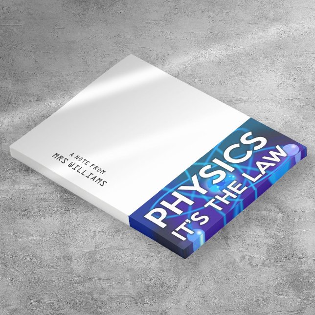 Bloco De Notas FÍSICA Personalizada É A LEI Diversão Científica (Personalized PHYSICS IT'S THE LAW Fun Science Post-it Notes)