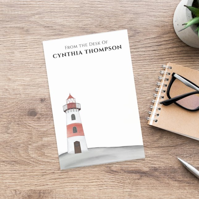 Bloco De Notas Fita de Farol Simples de Aquarela Elegante Moderna (Criador carregado)