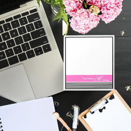 Bloco De Notas Fita Mínima Elegante Preta e Branca Rosa