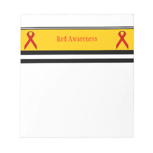 Bloco De Notas Fita Padrão Vermelha