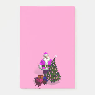 Bloco De Notas Fitas Rosa Santa Claus