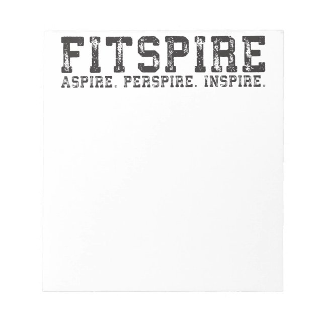 Bloco De Notas Fitspire - Aspire, Perspire, Inspire - Workout (Frente)