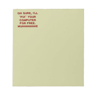 Bloco De Notas Fixe seu computador para livre?