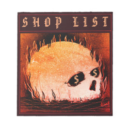 Bloco De Notas Flaming Skull Shop List