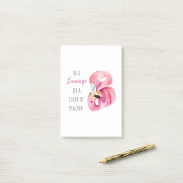 Bloco De Notas Flamingo, Cor de Água Rosa Moderna, Com Citação