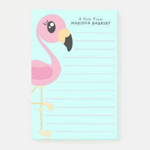 Bloco De Notas Flamingo Cute Tropical Kids Postam