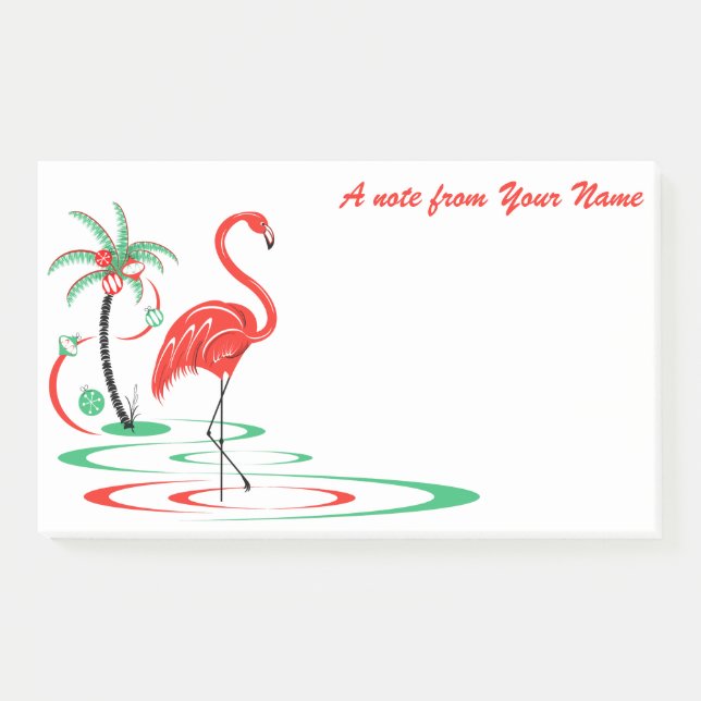 Bloco De Notas Flamingo de Natal Vermelho - Grande paisagem de te (Frente)