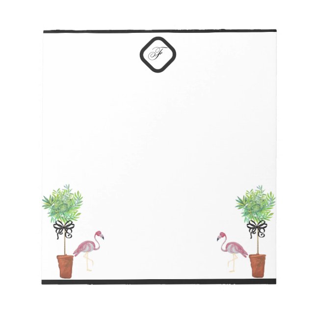 Bloco De Notas Flamingo Flamingos, cor-de-palma, (Frente)