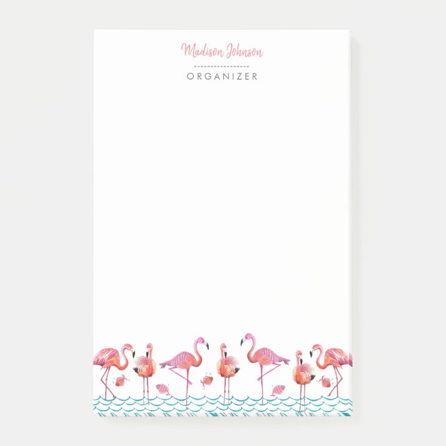 Bloco De Notas Flamingo | Notas | Notas adesivas (Frente)