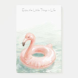 Bloco De Notas Flamingo Rosa na Piscina Aproveite as Pequenas Coi