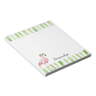 Bloco De Notas Flamingo Rosa Verde