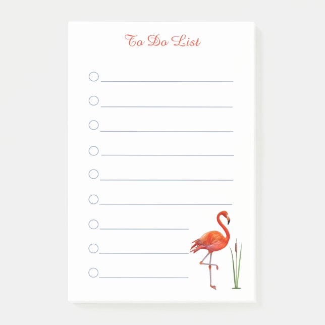 Bloco De Notas flamingo vermelho e caligrafia em linha branca pos (Frente)