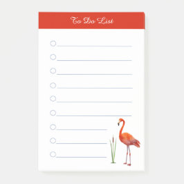 Bloco De Notas Flamingo vermelho e caligrafia em linhas brancas