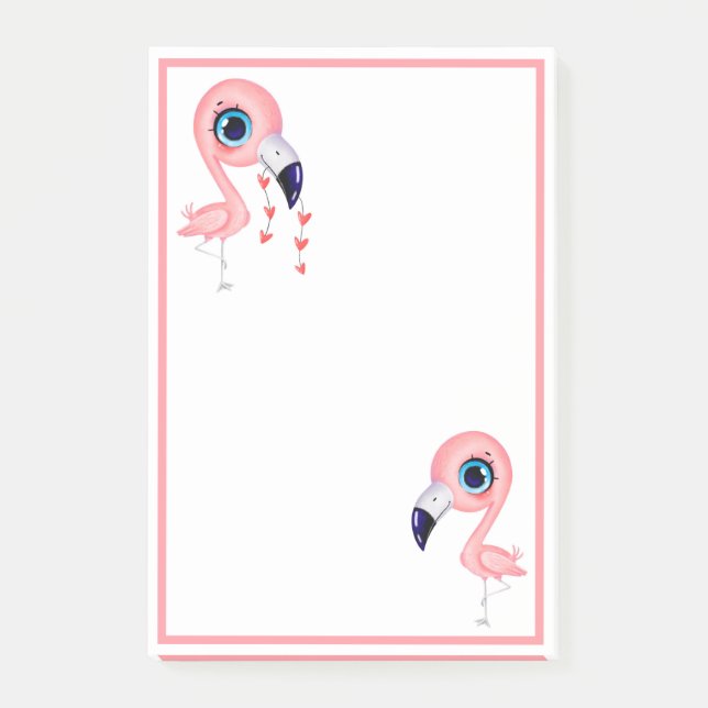 Bloco De Notas Flamingos Cute (Frente)