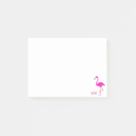 Bloco De Notas Flamingos & Monograma em Branco