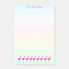 Bloco De Notas Flamingos rosa & caligrafia em tons pastel