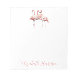 Bloco De Notas Flamingos Rosa Tropical Personalizado