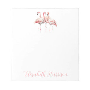 Bloco De Notas Flamingos Rosa Tropical Personalizado
