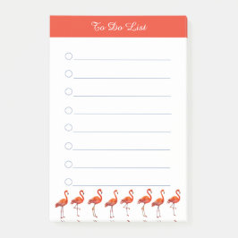 Bloco De Notas Flamingos Vermelhos & Caligrafia em Branco Coisas 