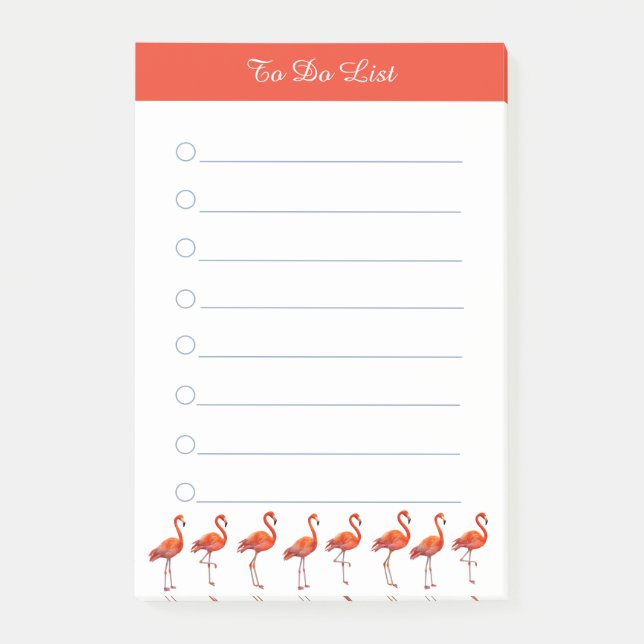Bloco De Notas Flamingos Vermelhos & Caligrafia em Branco Coisas  (Frente)