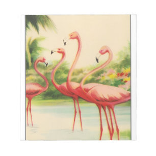 Bloco De Notas Flamingos Vintage