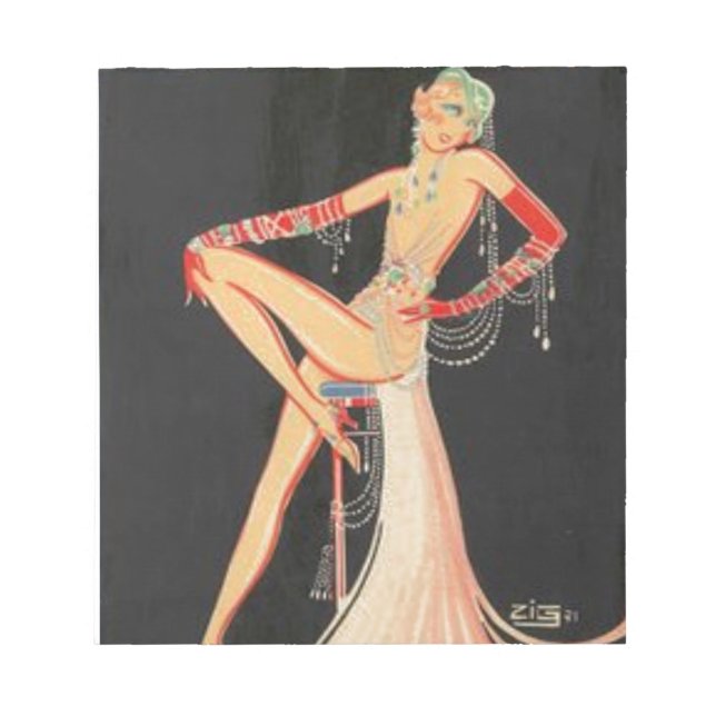 Bloco De Notas Flapper Elegante (Frente)