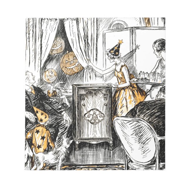Bloco De Notas Flappers de Halloween Vintage (Frente)