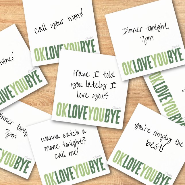 Bloco De Notas Fliry Love You Green Namorado Sticky Note (Flirty Love You Green Boyfriend Sticky Note)